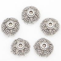 Zinc Alloy Bead Caps, Flower, plated, silver color, nickel, lead & cadmium free, 8*3mm 