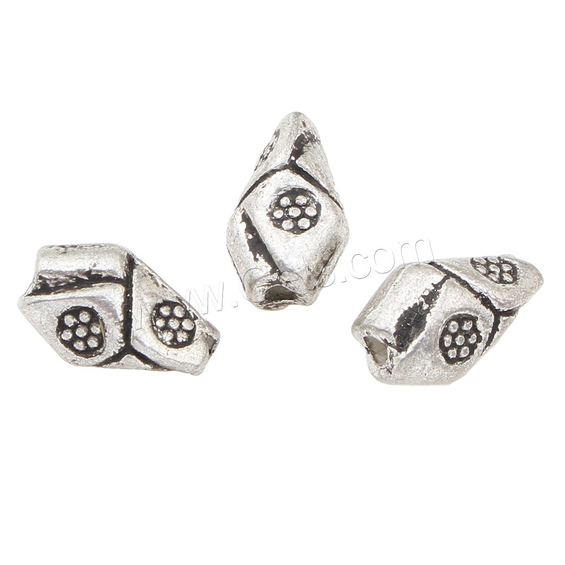Zinc Alloy Jewelry Beads, plated, silver color, nickel, lead & cadmium free, 10x6x5mm, 500PCs/Bag, Sold By Bag