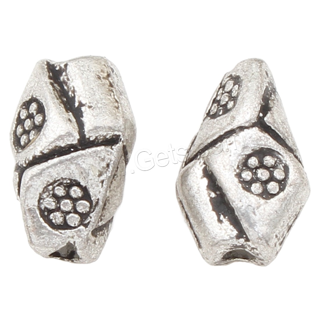 Zinc Alloy Jewelry Beads, plated, silver color, nickel, lead & cadmium free, 10x6x5mm, 500PCs/Bag, Sold By Bag