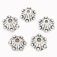 Zinc Alloy Bead Caps, Flower, plated, silver color, nickel, lead & cadmium free, 9*6mm 