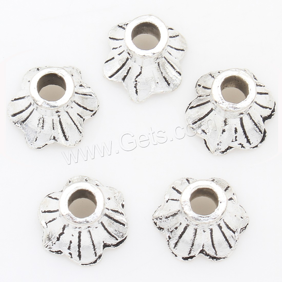 Zinc Alloy Bead Caps, Flower, plated, silver color, nickel, lead & cadmium free, 11*9mm, 500PCs/Bag, Sold By Bag
