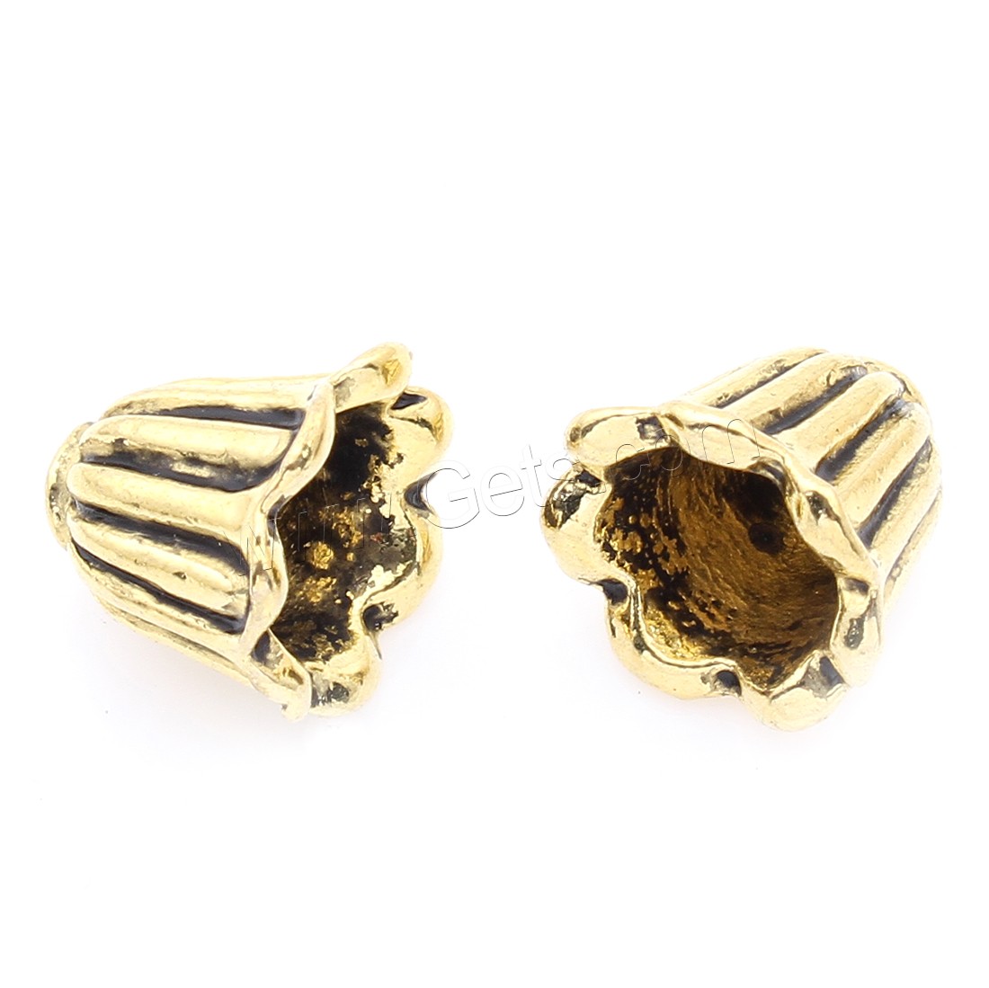 Zinc Alloy Bead Caps, Flower, plated, gold, nickel, lead & cadmium free, 11x10x11mm, Hole:Approx 2mm, 250PCs/Bag, Sold By Bag