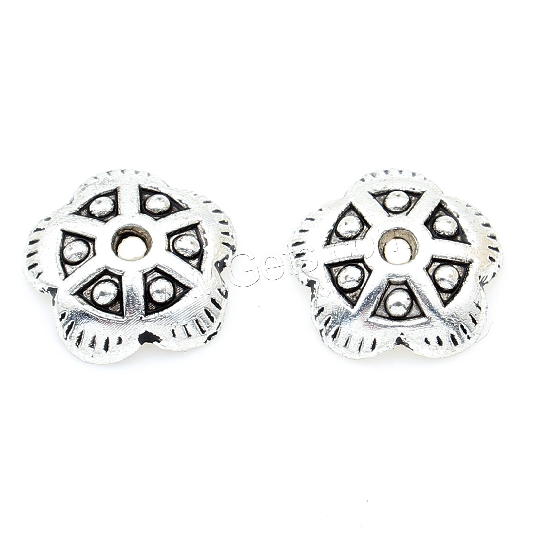 Zinc Alloy Bead Caps, Flower, plated, silver color, nickel, lead & cadmium free, 11*3mm, 1000PCs/Bag, Sold By Bag
