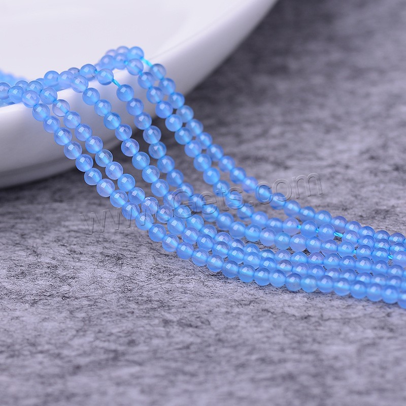 Natural Blue Agate Beads, DIY & different size for choice, blue, Length:Approx 15 Inch, Sold By Strand