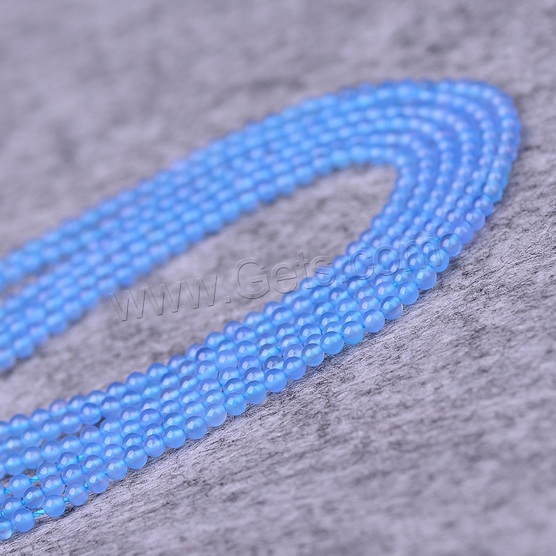Perle Agate bleue naturelle, DIY & normes différentes pour le choix, bleu, Longueur:Environ 15 pouce, Vendu par brin