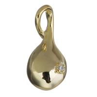 Brass Ball Chain Connector, gold color plated, with cubic zirconia Approx 3mm 