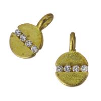 Cubic Zirconia Micro Pave Brass Pendant, gold color plated, open & micro pave cubic zirconia Approx 1.5mm 