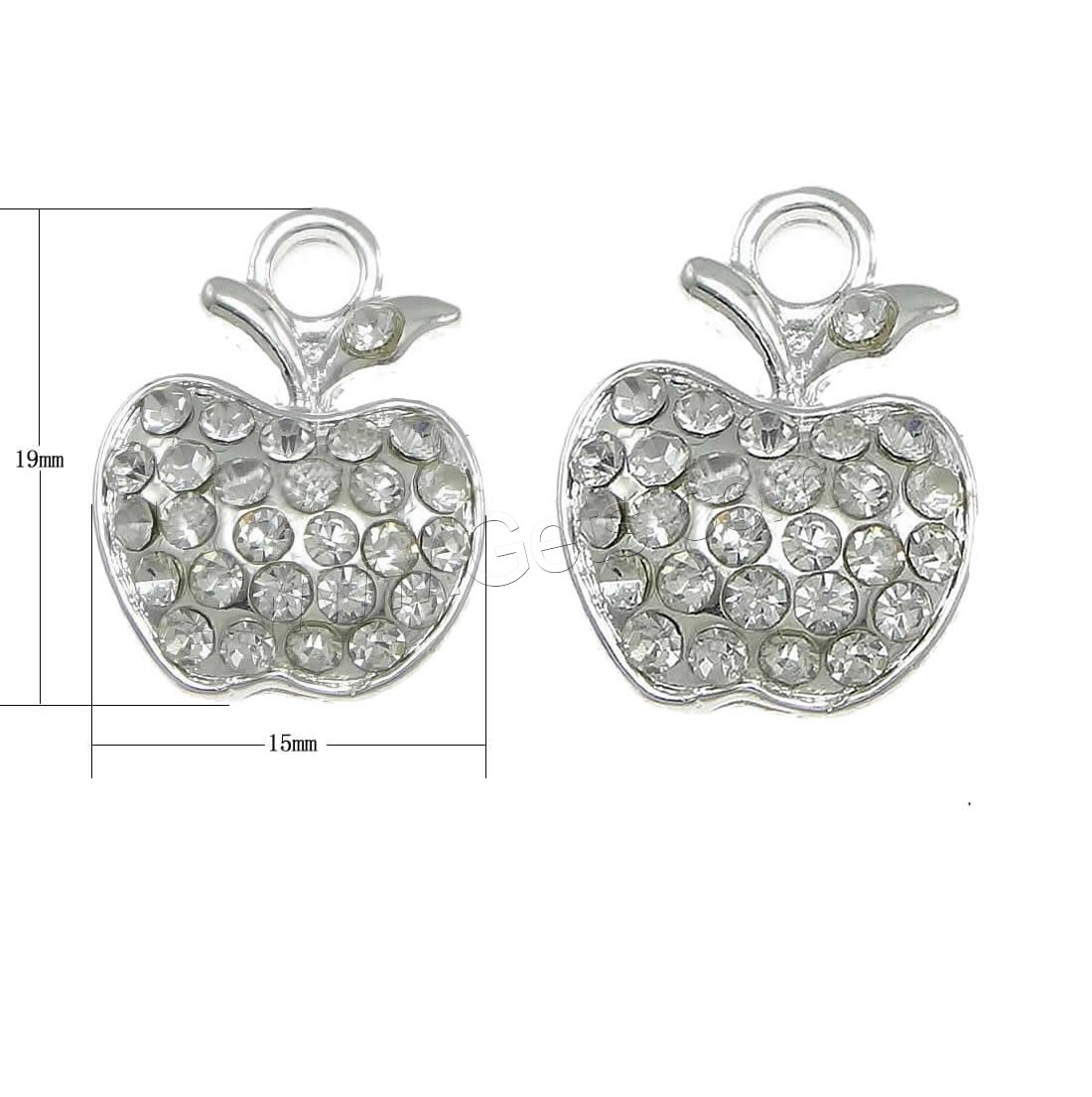 Rhinestone Brass Pendants, with Rhinestone, Flower, real gold plated, for woman & with rhinestone, 15x19x4mm, Hole:Approx 2.5mm, Sold By PC