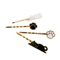 Hair Slide, Zinc Alloy, gold color plated & for woman & enamel 60mm 