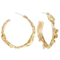 Zinc Alloy Stud Earring, gold color plated, for woman, 42*42mm 