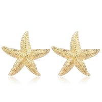 Zinc Alloy Stud Earring, zinc alloy post pin, Starfish, plated, for woman 