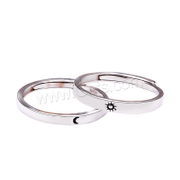 Brass Couple Ring, platinum plated, adjustable & epoxy gel, 2.5mm, 16mm, 3mm,18mm, US Ring 