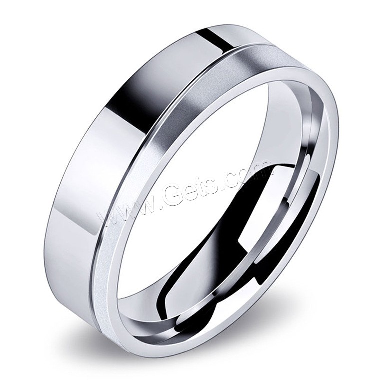 Titanium Steel Finger Ring, Donut, different size for choice & for man, original color, 6mm, US Ring Size:7-12, Sold By PC