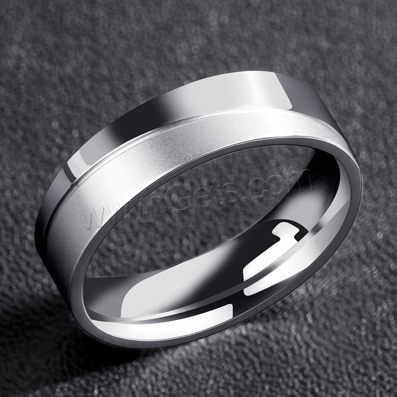 Titanium Steel Finger Ring, Donut, different size for choice & for man, original color, 6mm, US Ring Size:7-12, Sold By PC