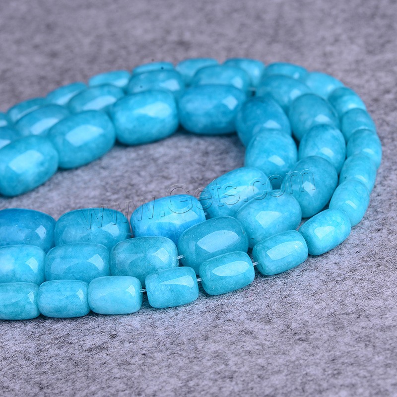 Amazonit Perlen, Edelstein, Trommel, poliert, DIY & verschiedene Größen vorhanden, blau, Länge:ca. 15 ZollInch, verkauft von Strang
