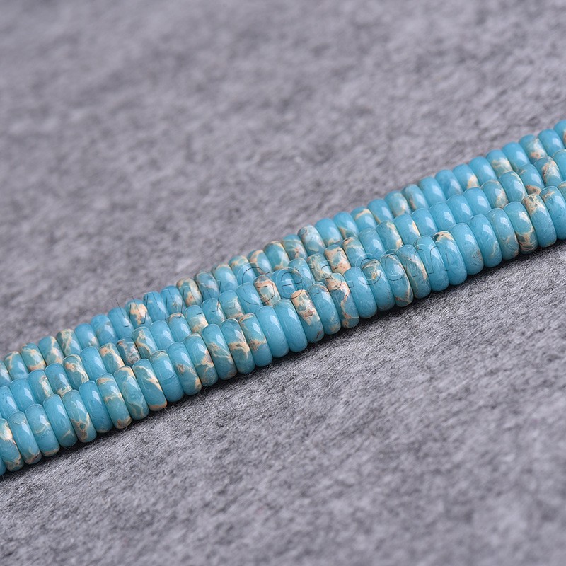 Eindruck Jaspis Perlen, Impression Jaspis, poliert, DIY, blau, Länge:ca. 15 ZollInch, verkauft von Strang