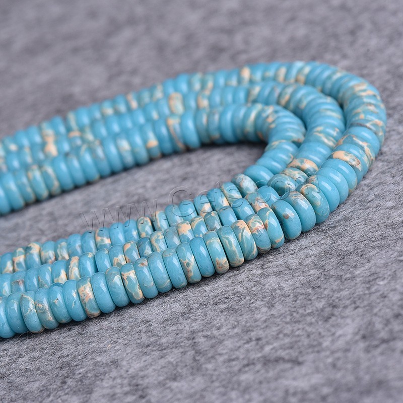 Eindruck Jaspis Perlen, Impression Jaspis, poliert, DIY, blau, Länge:ca. 15 ZollInch, verkauft von Strang