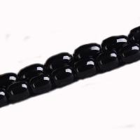 Abalorios de Ágata Negra, pulido, Bricolaje & diverso tamaño para la opción, Negro, longitud:aproximado 15 Inch, Vendido por Sarta