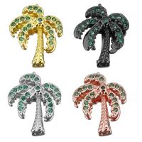 Brass Watch Band Finding, Palm Tree, plated, micro pave cubic zirconia 