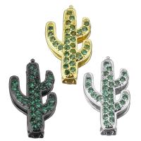 Brass Watch Band Finding, Opuntia Stricta, plated, micro pave cubic zirconia 