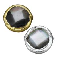 perla de cobre, metal, con Nácar de Abulón, facetas, más colores para la opción, 14x15x5mm, agujero:aproximado 1mm, Vendido por UD