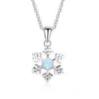 Zinc Alloy Necklace, with Opal, Snowflake, plated, for woman 