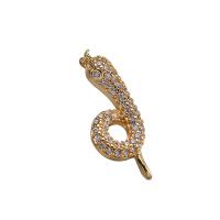 Латунные Подвески в форме животного, Латунь, Змея, плакированный настоящим золотом, Женский & со стразами, 20mm, продается PC