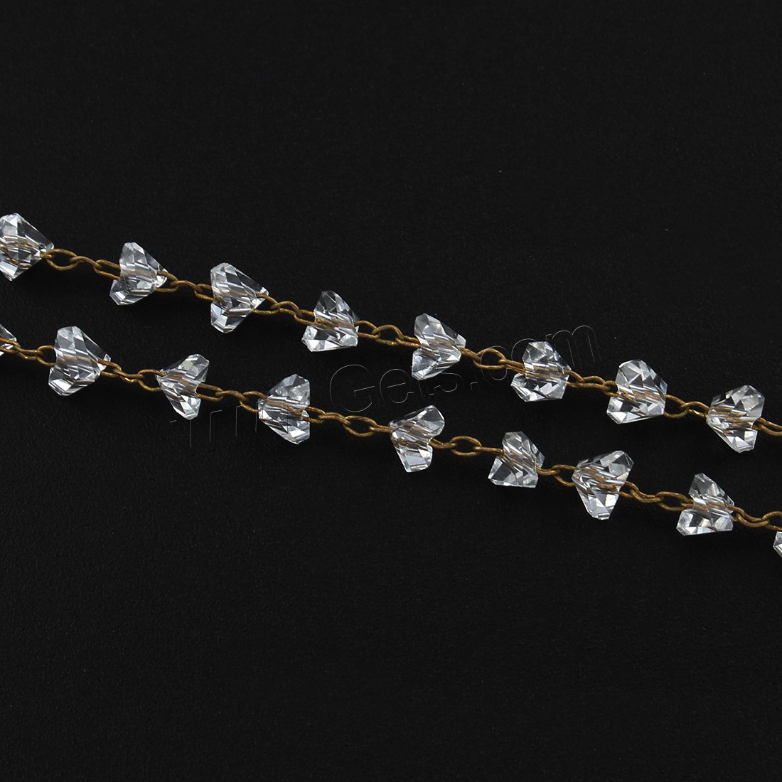 Bijoux chaîne de fer, avec Correctif Crystal, Placage, plus de couleurs à choisir, sans nickel, 4*1000mm, Longueur:Environ 39.3 pouce, Vendu par m