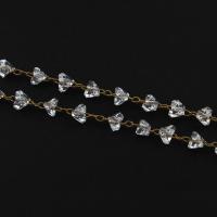 Iron Jewelry Chain, with Crystal Hot Fix, plated nickel free, 4*1000mm Approx 39.3 Inch 