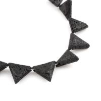 Natürliche Lava Perlen, Dreieck, schwarz, 15*15*5mm, verkauft von Strang