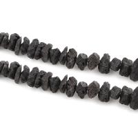 Natürliche Lava Perlen, schwarz, 15*9-25*12mm, verkauft von Strang