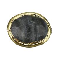 perla de cobre, metal, con Labradorita, chapado en color dorado, facetas, 21x16.5x12mm, agujero:aproximado 1mm, Vendido por UD