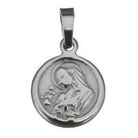 Stainless Steel Saint Pendant, Flat Round, original color Approx 