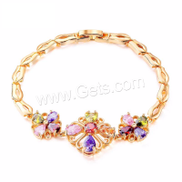 Cubic Zirconia Brass Bracelets, plated, for woman & with cubic zirconia, 20mm,13mm,5mm Inch 
