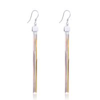 925 Sterling Silver Tassel Earring, plated, for woman 