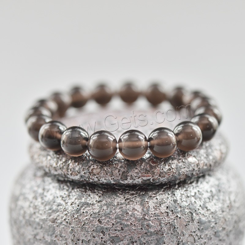 Obsidienne de glace bracelet, Rond, unisexe & normes différentes pour le choix, noire, Longueur:Environ 7 pouce, Vendu par brin