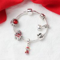 Zinc Alloy European Bracelets, plated & micro pave rhinestone & for woman & enamel & faceted, red 