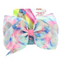 Polyester Bowkont Hair Clip, with Zinc Alloy, Bowknot, Girl & gradient color & printing 200mm,77mm Approx 8 Inch 