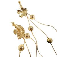 Zinc Alloy Asymmetric Earrings, gold color plated & for woman, 122mm 