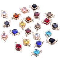 Zinc Alloy Charm Connector, with Crystal, gold color plated, 1/1 loop 10mm Approx 1mm 
