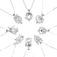 Ожерелье ручной латунные, Латунь, плакирован серебром, Цепной ящик & разные стили для выбора & Женский & отверстие, продается Strand
