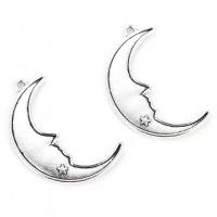 Zinc Alloy Jewelry Pendants, Moon, antique silver color plated Approx 2mm 