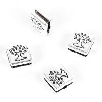 Zinc Alloy Spacer Beads, Square, antique silver color plated 
