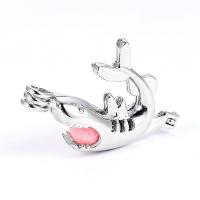 Zinc Alloy Animal Pendants, Shark, platinum color plated, for 8mm beads, pink Approx 3mm 
