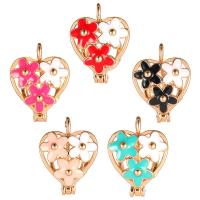 Zinc Alloy Heart Pendants, plated, for 6mm beads & enamel Approx 2mm 