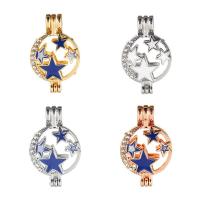 Zinc Alloy Enamel Pendants, plated, for 8mm beads & with rhinestone Approx 2mm 