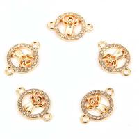 Rhinestone Zinc Alloy Connector, gold color plated & with rhinestone & 1/1 loop Approx 2mm 