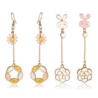 Enamel Zinc Alloy Drop Earring, gold color plated & for woman, 80mm 