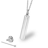 Titanium Steel Cinerary Casket Necklace, Column, silver color plated, Unisex & oval chain Approx 19.7 Inch 
