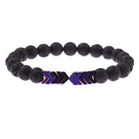 Lava Bead Bracelet, with Zinc Alloy, for man 8mm .5 Inch 